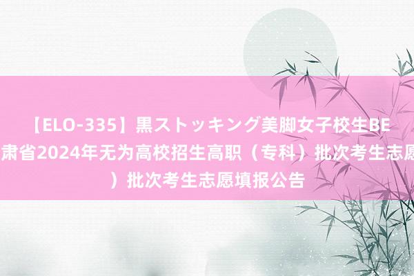 【ELO-335】黒ストッキング美脚女子校生BEST 对于甘肃省2024年无为高校招生高职（专科）批次考生志愿填报公告