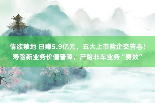 情欲禁地 日赚5.9亿元，五大上市险企交答卷！寿险新业务价值普降，产险非车业务“奏效”