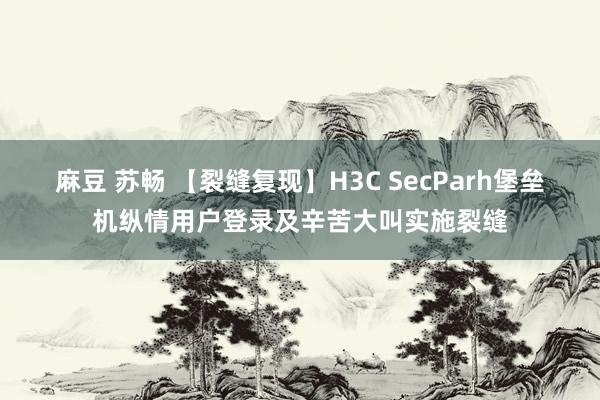 麻豆 苏畅 【裂缝复现】H3C SecParh堡垒机纵情用户登录及辛苦大叫实施裂缝