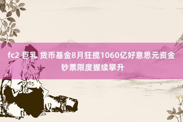 fc2 巨乳 货币基金8月狂揽1060亿好意思元资金 钞票限度握续攀升