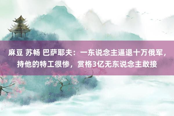 麻豆 苏畅 巴萨耶夫：一东说念主逼退十万俄军，持他的特工很惨，赏格3亿无东说念主敢接