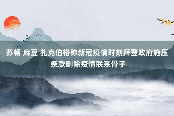 苏畅 麻豆 扎克伯格称新冠疫情时刻拜登政府施压 条款删除疫情联系骨子