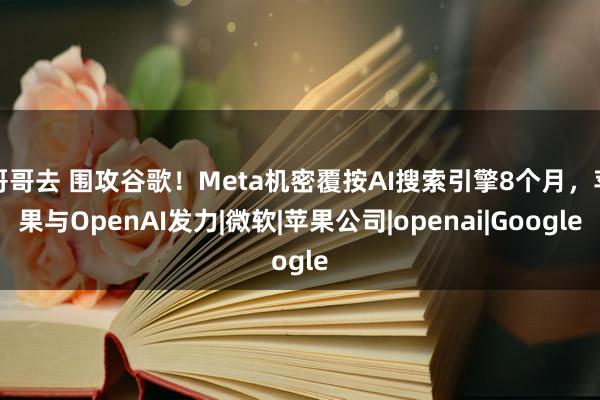 哥哥去 围攻谷歌！Meta机密覆按AI搜索引擎8个月，苹果与OpenAI发力|微软|苹果公司|openai|Google